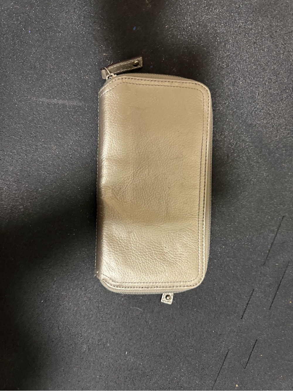 Tignanello Metallic Taupe Zip Phone Wallet Case